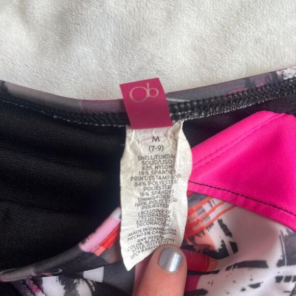 Vintage Y2K cyber glam OP pink and black bikini set size medium (junior’s 7/9) - Picture 4 of 8